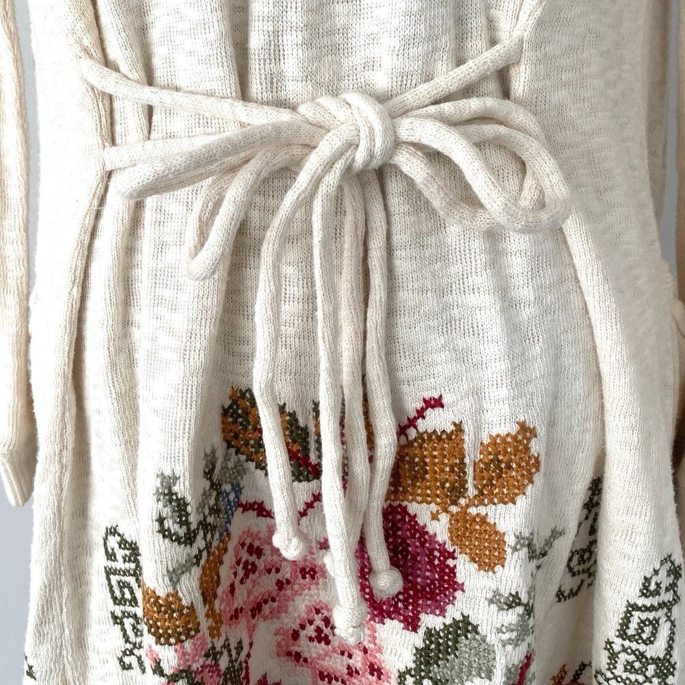 Johnny Was Biya floral Embroidered Cardigan Oversized XS Boho Cottage Romantic - Picture 7 of 16